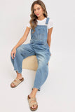 BARREL-LEG DENIM JUMPSUIT : WASHED DENIM / Contemporary / S