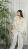 REF 83591 OVERSIZE BLOUSE 100% LINEN: KHAKI