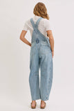 BARREL-LEG DENIM JUMPSUIT : WASHED DENIM / Contemporary / S