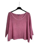 1973 women's crop top in cotton-linen,: PERSIMMON