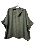 6848 LINEN TUNIC: ANTHRACITE