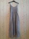 REF 33195 100% LINEN STRAPPY DRESS: GREY