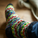 LUGA Unisex Waste Wool House Socks S/M/L: Multi Rust Orange / UK6-8