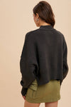 KNITTED MOCKNECK PULLOVER SWEATER: CAMEL / M