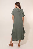 100% Linen Dress REF. 3647: Duck Green