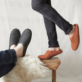 MITA Unisex Felt Mule Slippers EU36-EU46: Rust Orange / EU37 (UK4)
