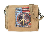 Peace Flag Recycled Military Tent Crossbody