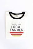 SUPPORT YOUR LOCAL FARMERS Ringer Graphic T-Shirt: NATURAL/MUSTARD / L
