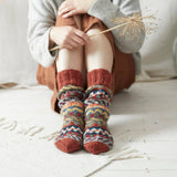 LUGA Unisex Waste Wool House Socks S/M/L: Multi Rust Orange / UK6-8