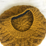 HEMANTA Cable Knit Wool Beret Hat: Forest Green