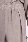 Mid-Length Linen Pants 20570: Green