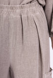 Mid-Length Linen Pants 20570: Green