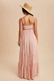 BORDER PRINT MAXI DRESS: DUSTED PEONY / S