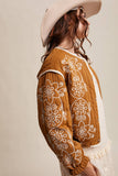 Embroidered Quilted Western Jacket LJ0260: Plum / S
