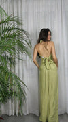REF 30523 TROUSERS WITH ONE BUTTON 100% LINEN: HEAVENLY