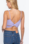 .._ SI-22427 FITTED REMOVABLE BRA CUP TWISTED BACK CAMI: MNT-sky mint-134982 / M