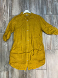 Short Dresses in 100% Linen REF. 197: Senape / Unique
