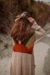 Sun Ray Cardigan, Cotton Earthy Hippie Boho Style Duster: Earthy / XL