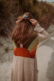 Sun Ray Cardigan, Cotton Earthy Hippie Boho Style Duster: Earthy / XL