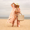 Cotton Kimono Bathrobe Frida Cardigan Gown - Orange Owl