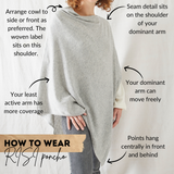 RISI Luxury Merino Cowl Poncho: Burnt Orange