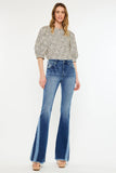 OPEN PACK  PIECING DETAIL FLARE JEANS-KC2512M: MEDIUM / 15/31