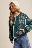Embroidered Quilted Western Jacket LJ0260: Plum / S