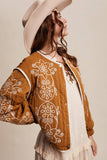Embroidered Quilted Western Jacket LJ0260: Plum / L
