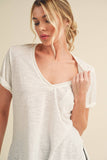 8286DK Zoie V-Neck Short Sleeve Top 5: Ivory / Contemporary / M
