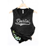 DARLIN GRAPHIC TANK TOP: White / S-M-L-XL(1-2-2-1)