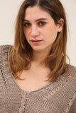 Cotton knit sweater 1916 100% LINEN: Kaki