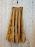 REF 80212 100% LINEN SKIRT: SOFT BLUE