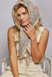 Floral Patterned Multi Style Wrap Scarf: CREAM MULTI / OS