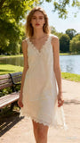 100% Linen Dress REF. 73696: Wasabi