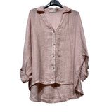 48902 PLAIN LINEN SHIRT: TAUPE