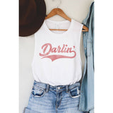 DARLIN GRAPHIC TANK TOP: MINERAL VINTAGE BLUE / S-M-L-XL(1-2-2-1)