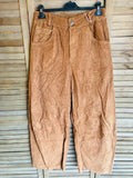 Corduroy trousers 30577 100% cotton: Rust