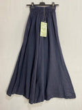 Flared linen trousers 66031 100%LINEN: Moutarde