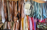 Terracotta Hues Hand Dyed Bandanas With Leather Slides: Bandanas Only