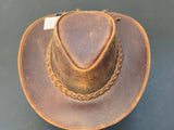 Gunner| Reddish Brown  Leather  Western Outback Cowboy Hat : Medium
