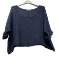 18415 TOP IN LINEN SPRING SUMMER CLOTHING: OLIVE