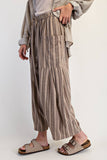 WIDE STRIPE LEG PANTS: Natural Combo / S-M-L(2-2-2)