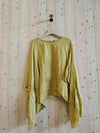 REF 11138 PONCHO-STYLE BLOUSE 100% LINEN: PISTACHIO