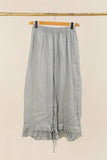 Fancy eyelet embroidery trousers 9204 100% linen: Moutarde