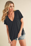 8286DK Zoie V-Neck Short Sleeve Top 5: Ivory / Contemporary / L
