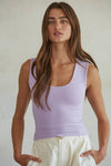 S1187N | Double Layered Seamless Top: Hyacinth / ML