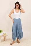 Skirt in 100% linen REF. 7199: Bleu Ciel / Unique