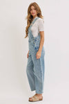 BARREL-LEG DENIM JUMPSUIT : WASHED DENIM / Contemporary / S