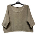1973 women's crop top in cotton-linen,: MOLE