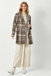 60383 Double Breast Plaid Jacket: Maple Mix / L